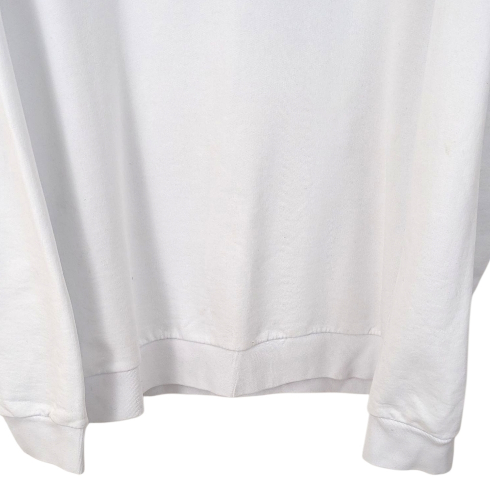 Moncler Pullover Crew Neck Sweatshirt Womens XL White Black Logo 100% Cotton - Picture 12 of 16